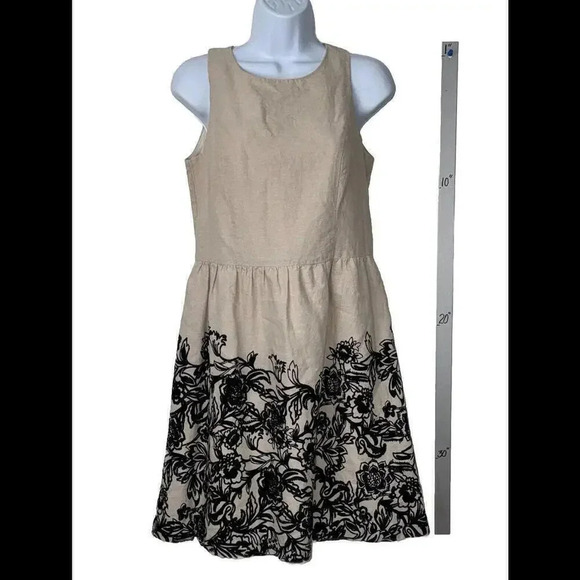 Loft Factory Dress, Ecru And Black. Printed Bottom Design. Size 4 - Picture 1 of 9